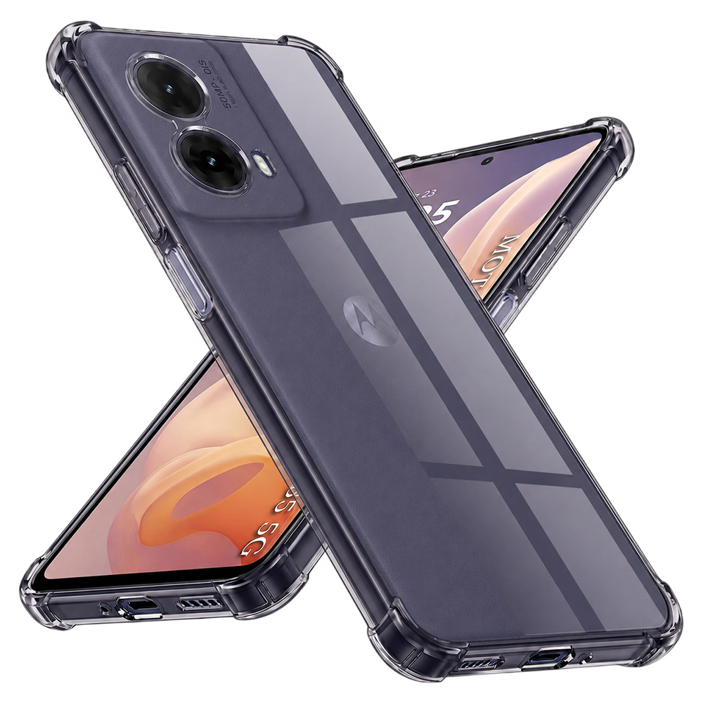 Калъф за Motorola Moto G85 - Techsuit Shockproof Прозрачен Silicone - Smoke Черен