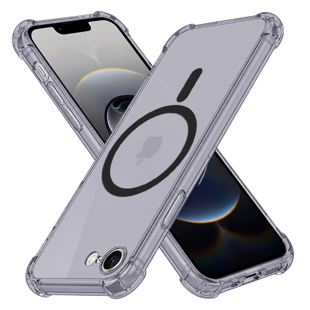 Калъф за iPhone 16e / iPhone 17e - Techsuit Shockproof Прозрачен Silicone MagSafe - Smoke Черен