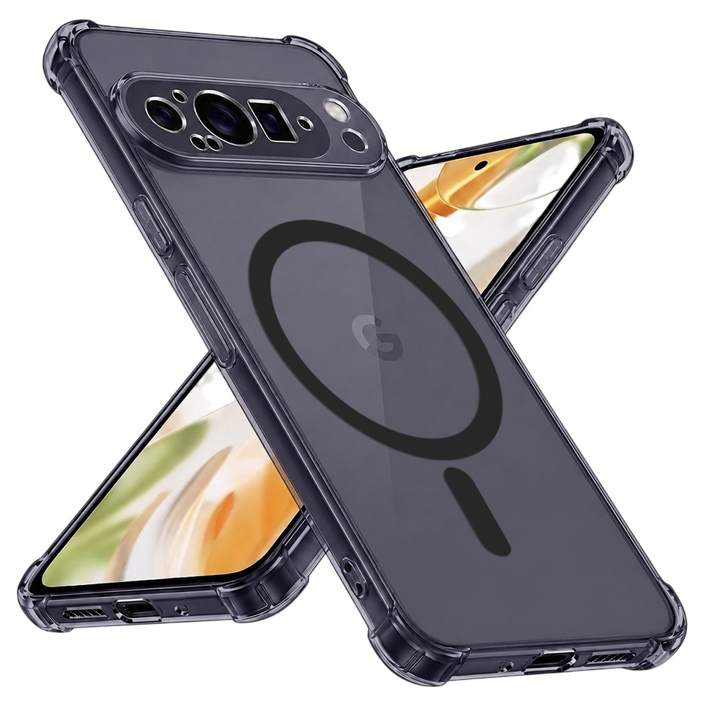 Калъф за Google Pixel 9 Pro XL - Techsuit Shockproof Прозрачен Silicone MagSafe - Smoke Черен