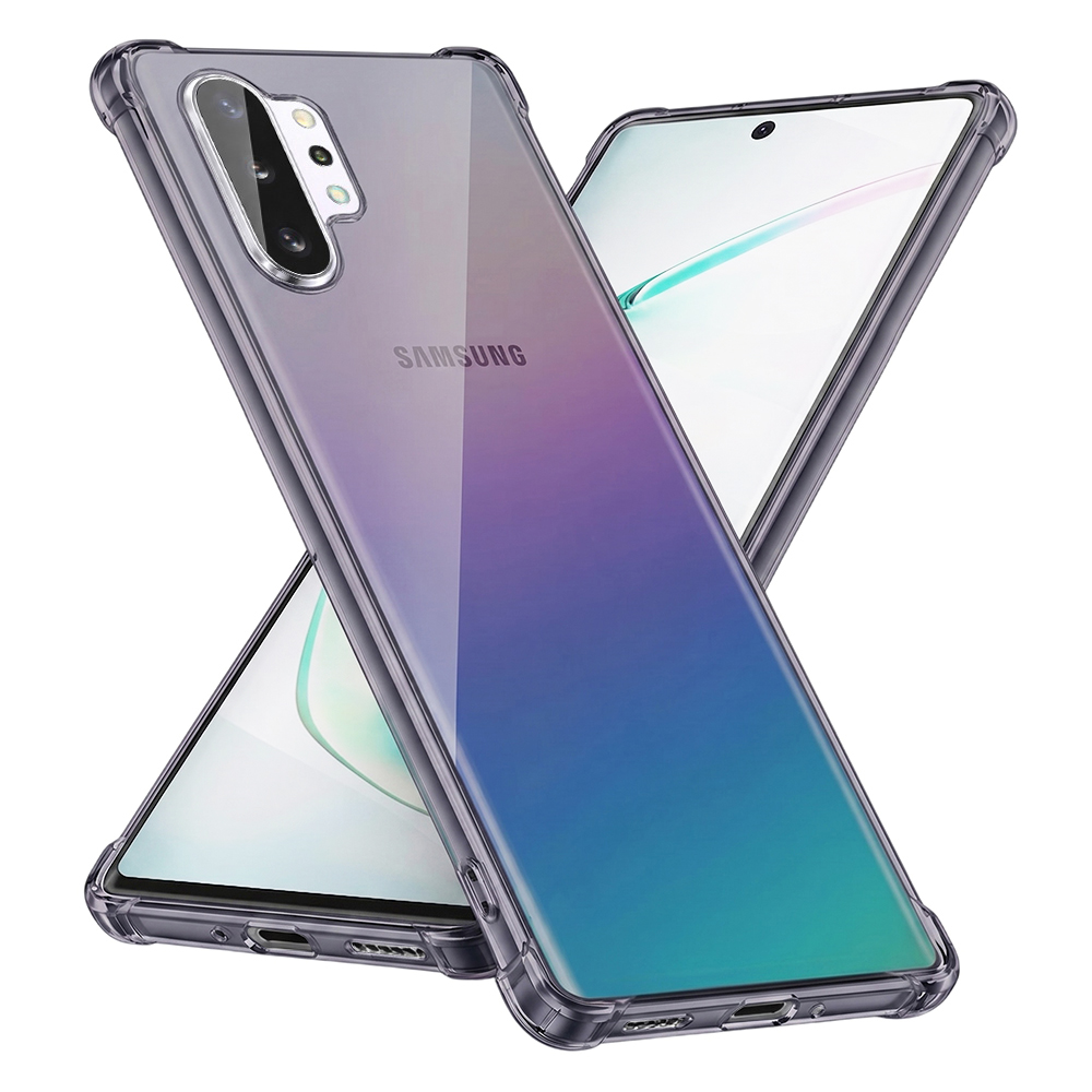 Калъф за Samsung Galaxy Note 10 Plus 4G / Note 10 Plus 5G - Techsuit Shockproof Shockproof Прозрачен Silicone - Smoke Черен