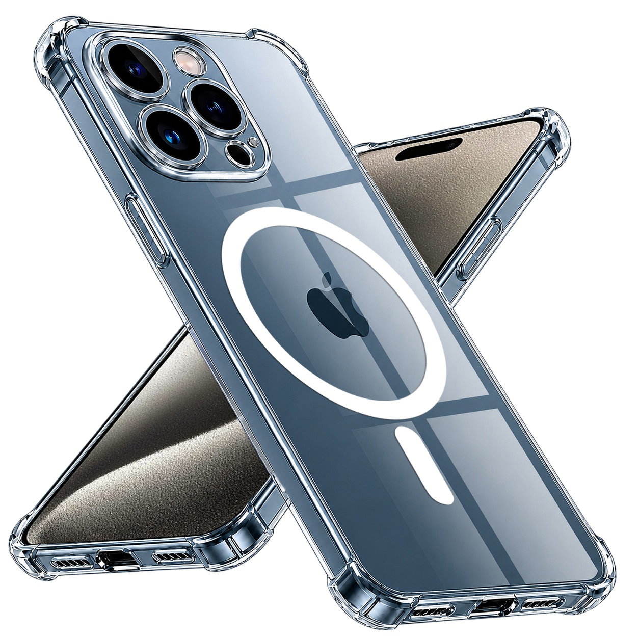 Калъф за iPhone 15 Pro Max - Techsuit Shockproof Прозрачен Silicone MagSafe - Прозрачен