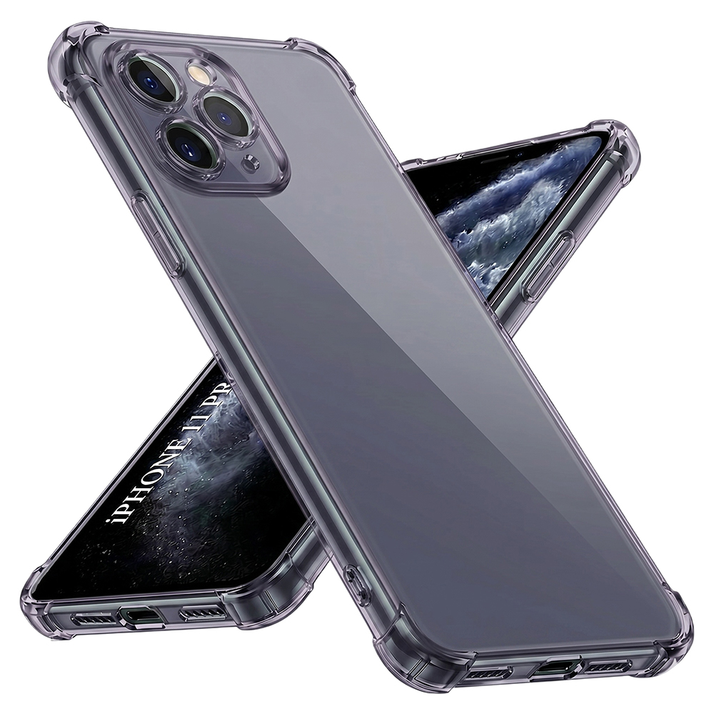 Калъф за iPhone 11 Pro Max - Techsuit Shockproof Прозрачен Silicone - Smoke Черен