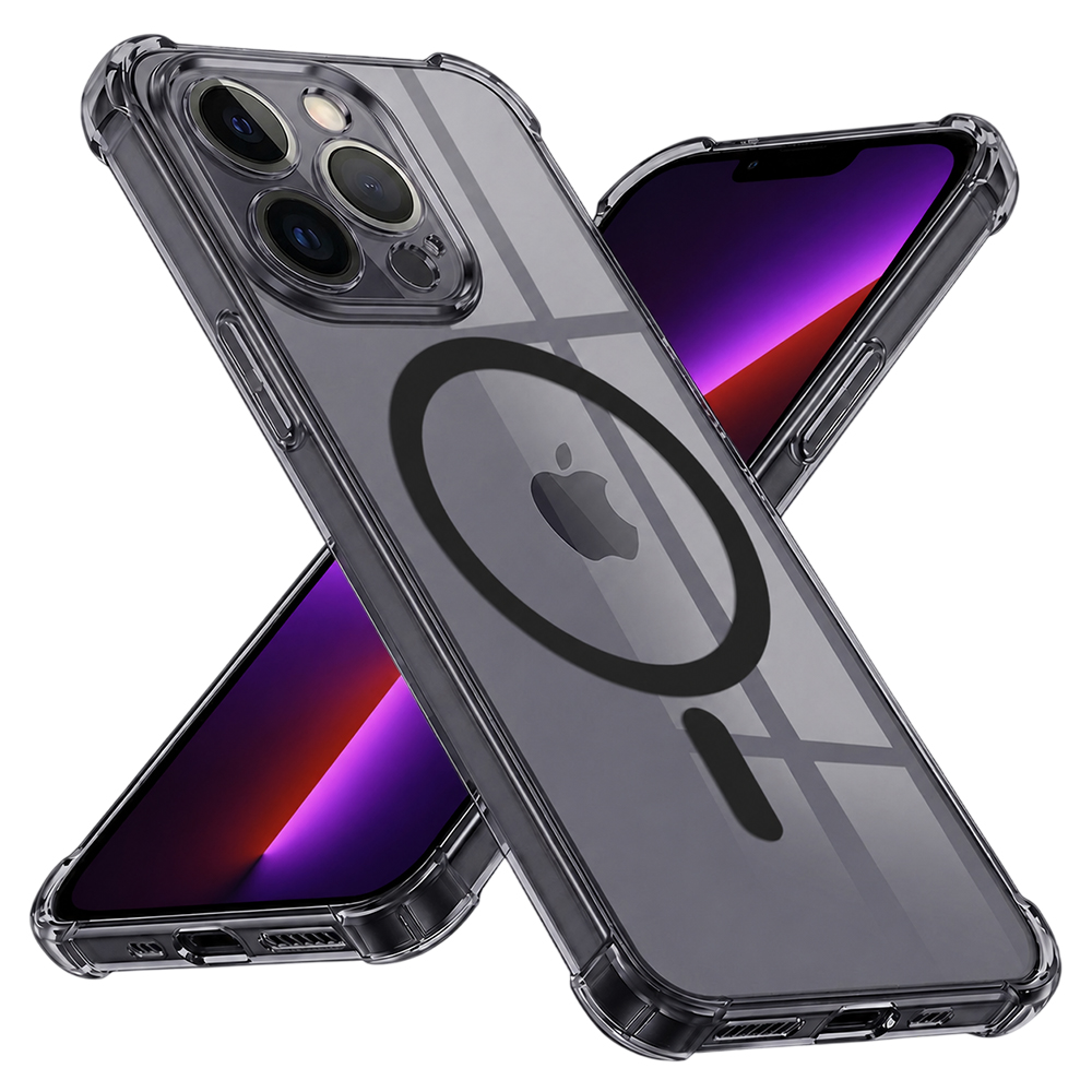 Калъф за iPhone 13 Pro - Techsuit Shockproof Прозрачен Silicone MagSafe - Smoke Черен