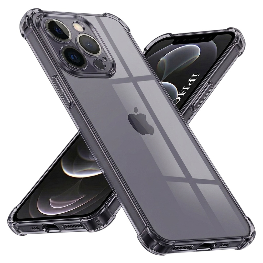 Калъф за iPhone 12 Pro Max - Techsuit Shockproof Прозрачен Silicone - Smoke Черен