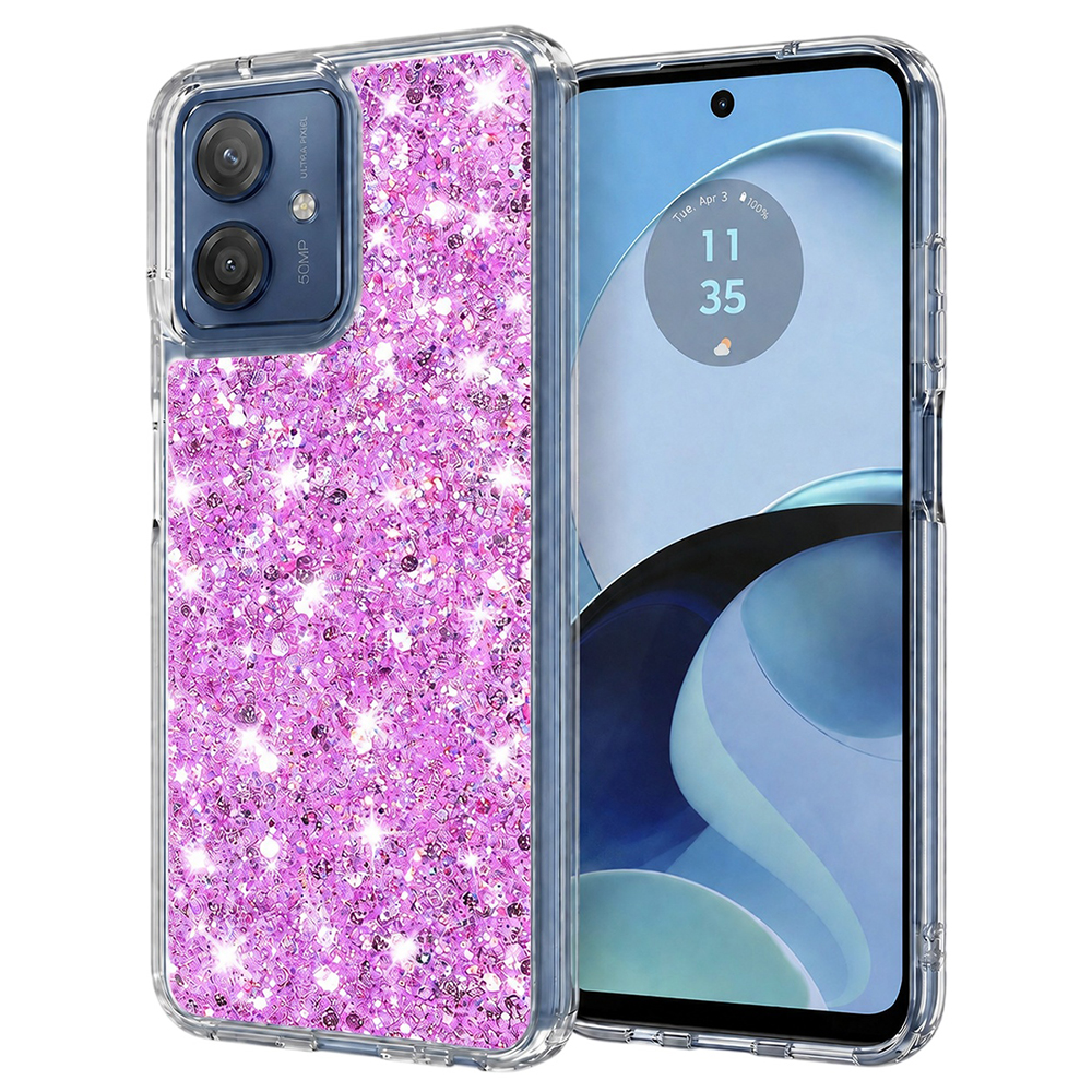 Калъф за Motorola Moto G14 - Techsuit Sparkly Glitter - Magenta
