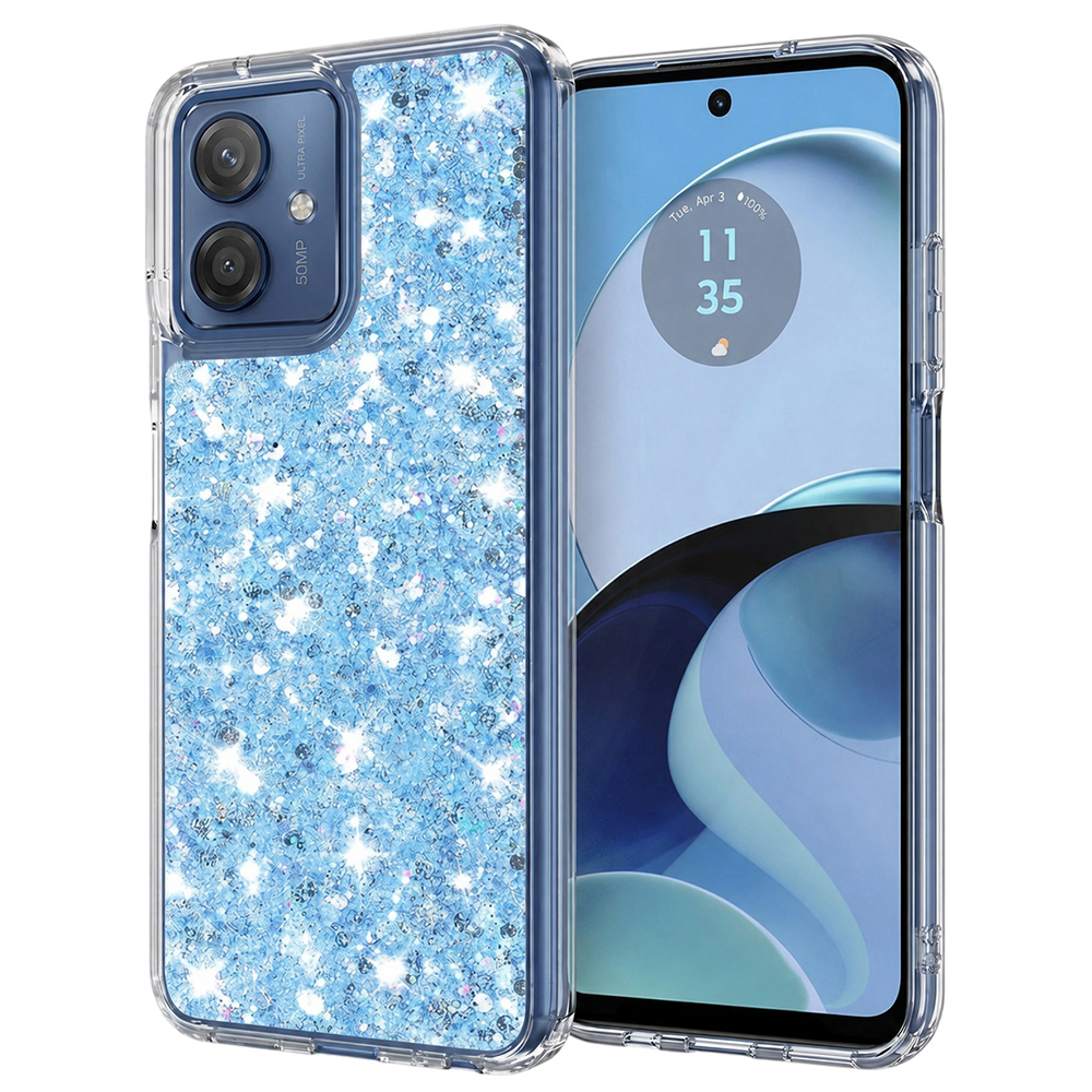 Калъф за Motorola Moto G14 - Techsuit Sparkly Glitter - Син