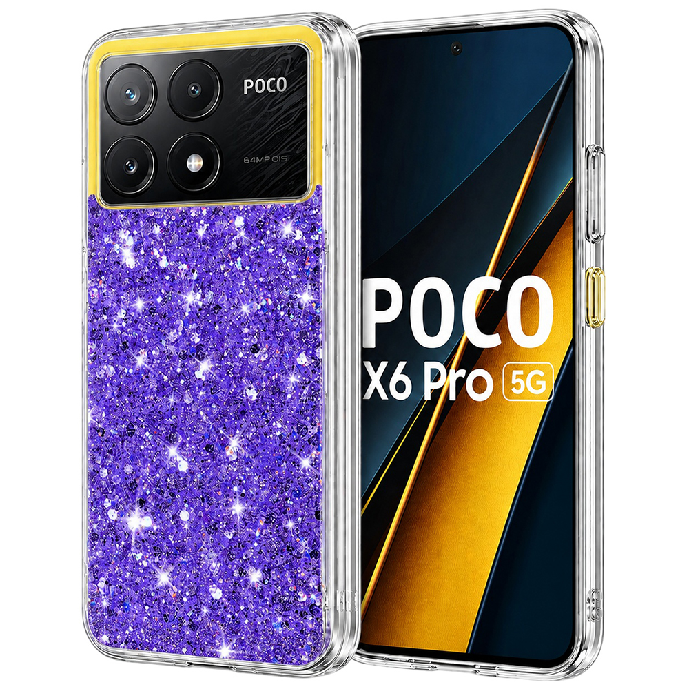 Калъф за Xiaomi Poco X6 Pro - Techsuit Sparkly Glitter - Лилав