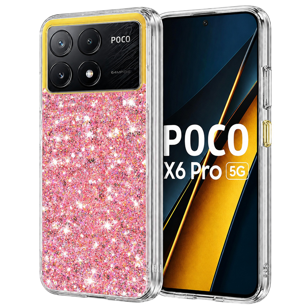 Калъф за Xiaomi Poco X6 Pro - Techsuit Sparkly Glitter - Розов
