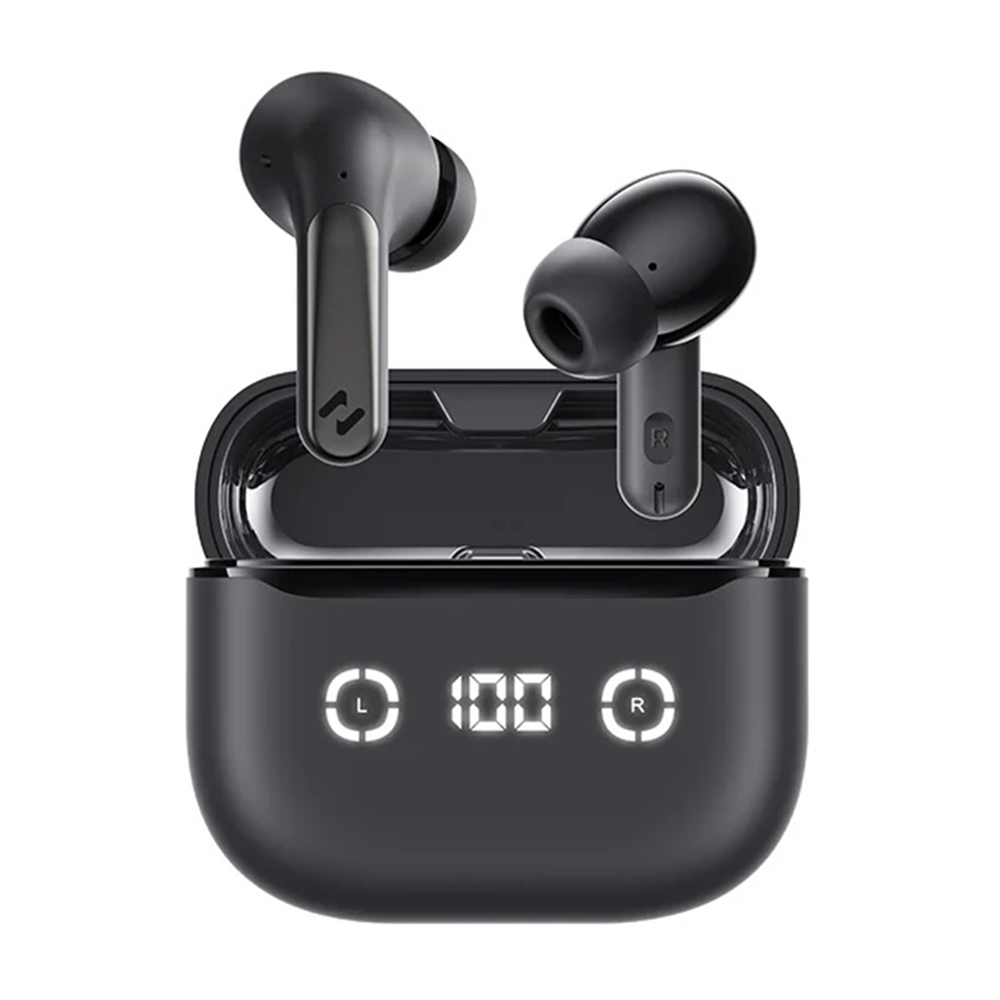 Bluetooth 5.4, ANC, TWS, Type-C, 420mAh, TWS, Безжични слушалки с цифров дисплей с Bluetooth 5.4, Type-C, TWS, 420mAh, Havit Life App - черни