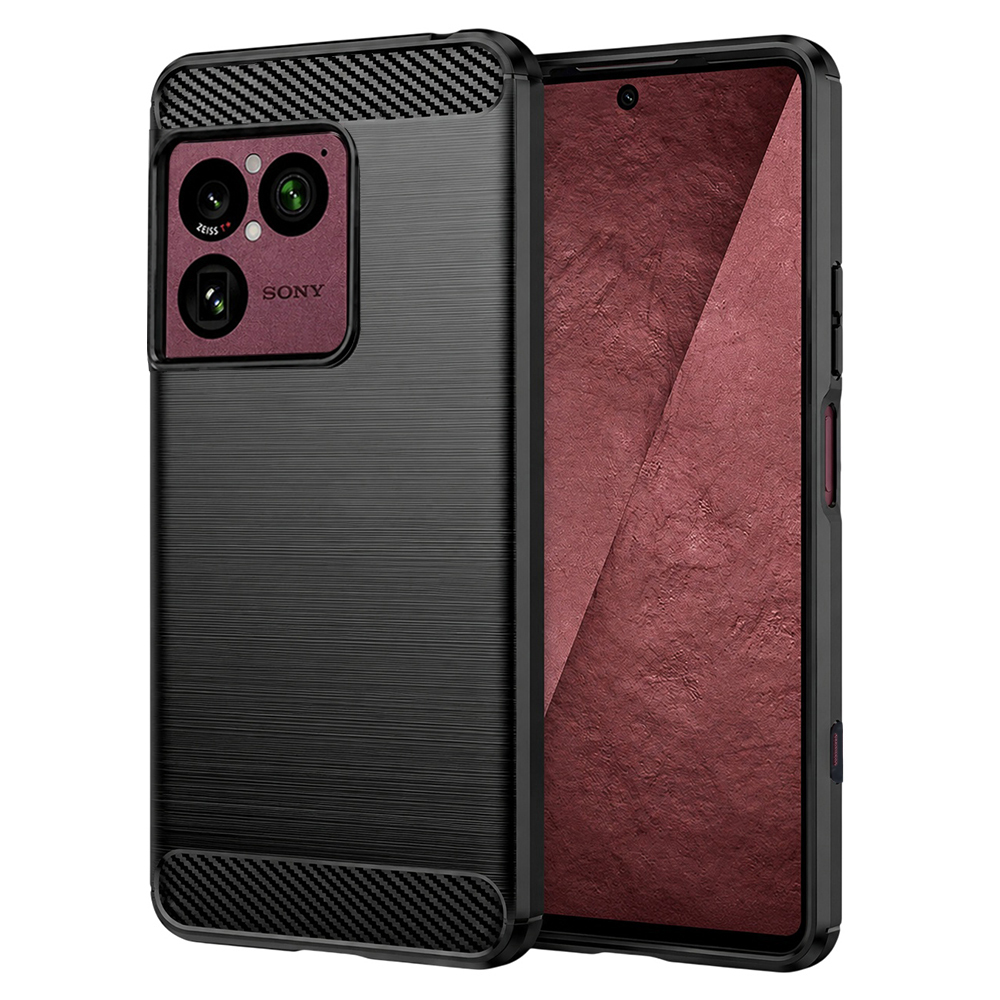 Калъф за Sony Xperia 1 VIII - Techsuit Carbon Silicone - Черен