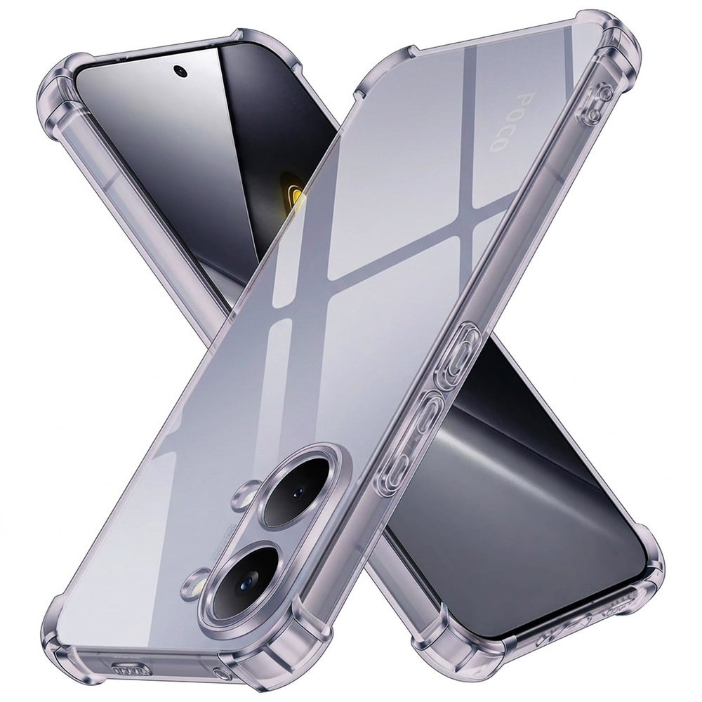 Калъф за Xiaomi Poco X8 Pro Max - Techsuit Shockproof Прозрачен Silicone - Smoke Черен
