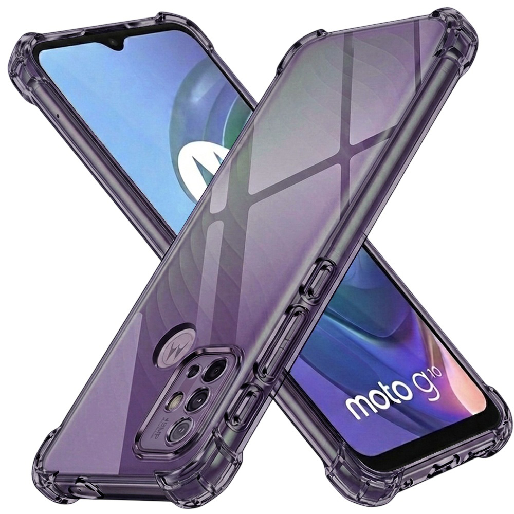 Калъф за Motorola Moto Moto G10 / Moto G20 / Moto G30 - Techsuit Shockproof Прозрачен Silicone - Smoke Черен