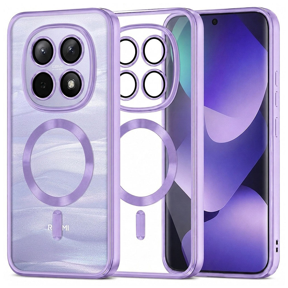 Калъф за Xiaomi Redmi Note 15 5G / Note 15 4G / Poco M8 5G - Techsuit Luxury Crystal MagSafe - светло лилав