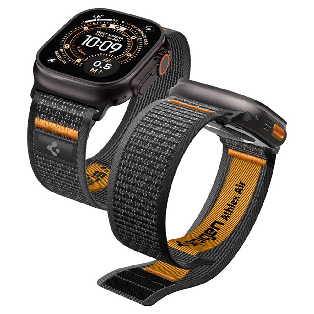 Каишка за Apple Watch 6/7/8/8/9/10/10/11/SE/SE 2/SE 3/Ultra/Ultra 2/Ultra 3 (44/45/46/49/49mm) - Spigen Athlex Air 2 (AMP10607) - Active Оранжев