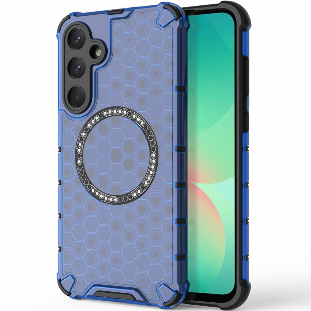 Прозрачен калъф за Samsung Galaxy A26 5G - Techsuit HoneyComb Shield MagSafe - Син