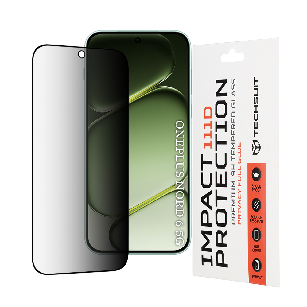 Фолио за OnePlus Nord 6 - Techsuit 111D Privacy Full Glue - черно