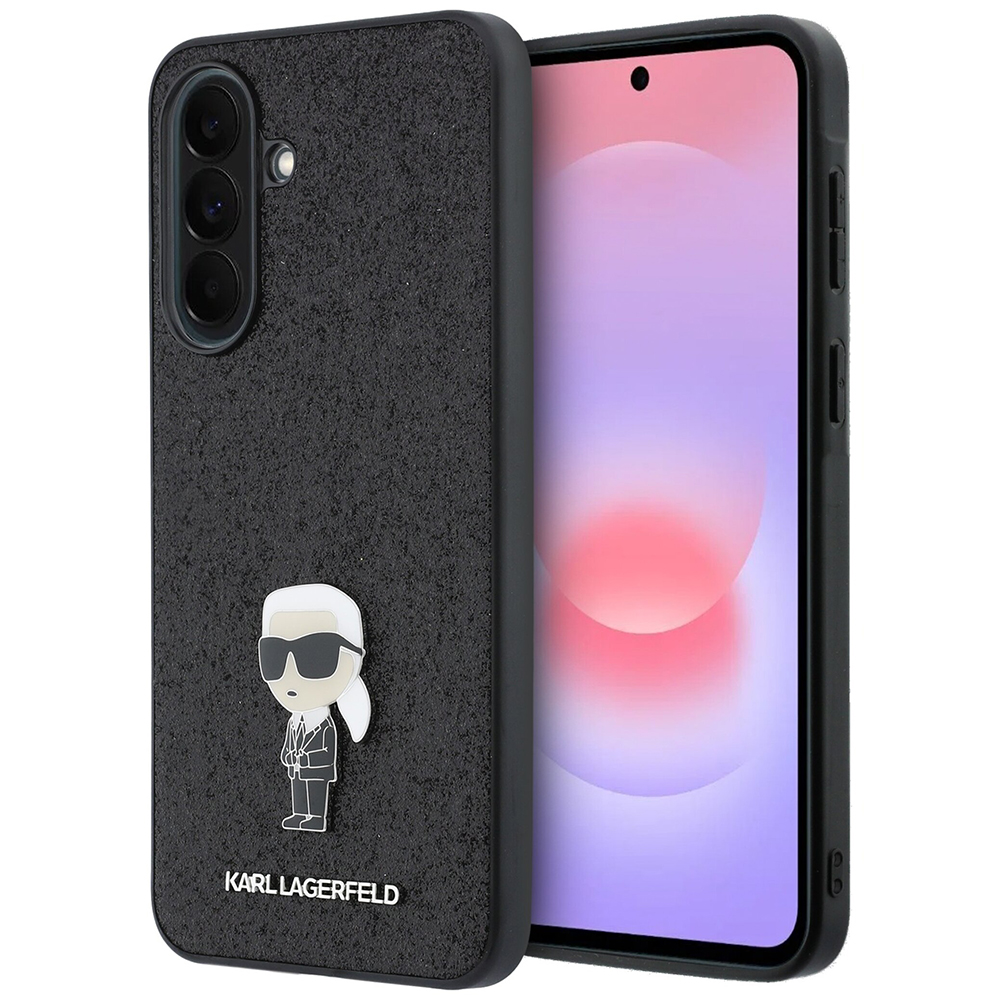 Калъф за Samsung Galaxy A37 5G - Karl Lagerfeld Hardcase Glitter (KLHCSA37GKKNPSK) - Фиксирано лого на Ikonik