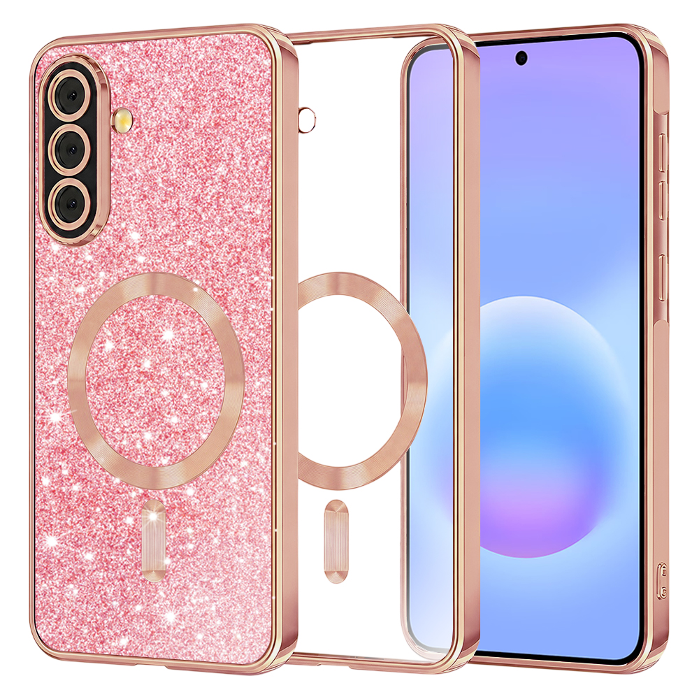 Калъф за Samsung Galaxy A57 5G - Techsuit Luxury Glitter MagSafe - Розово злато