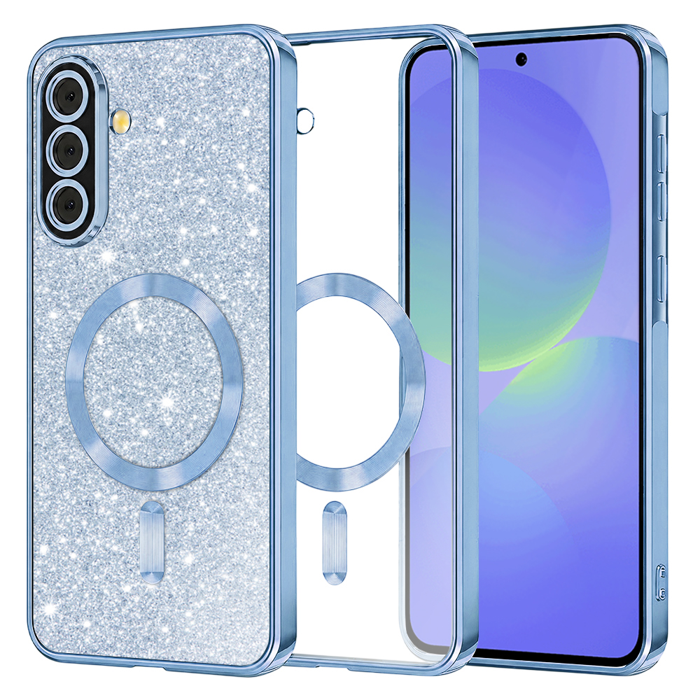 Калъф за Samsung Galaxy A36 5G / A56 5G - Techsuit Luxury Glitter MagSafe - Светлосин