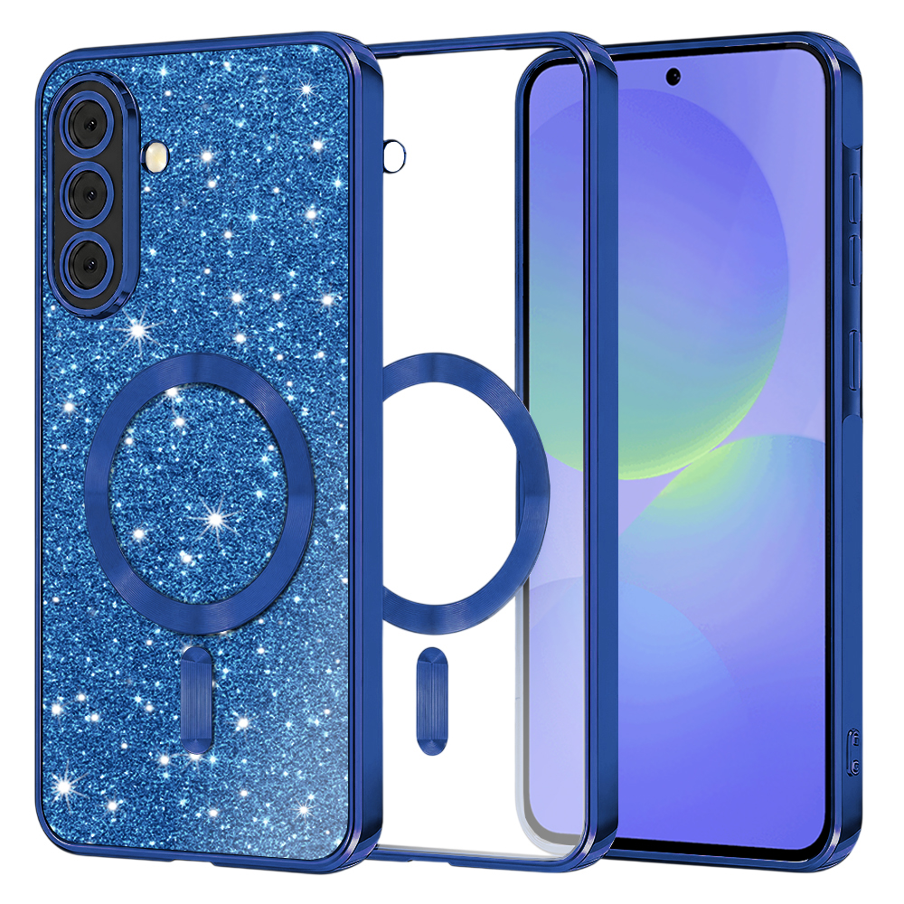 Калъф за Samsung Galaxy A36 5G / A56 5G - Techsuit Luxury Glitter MagSafe - Deep Син