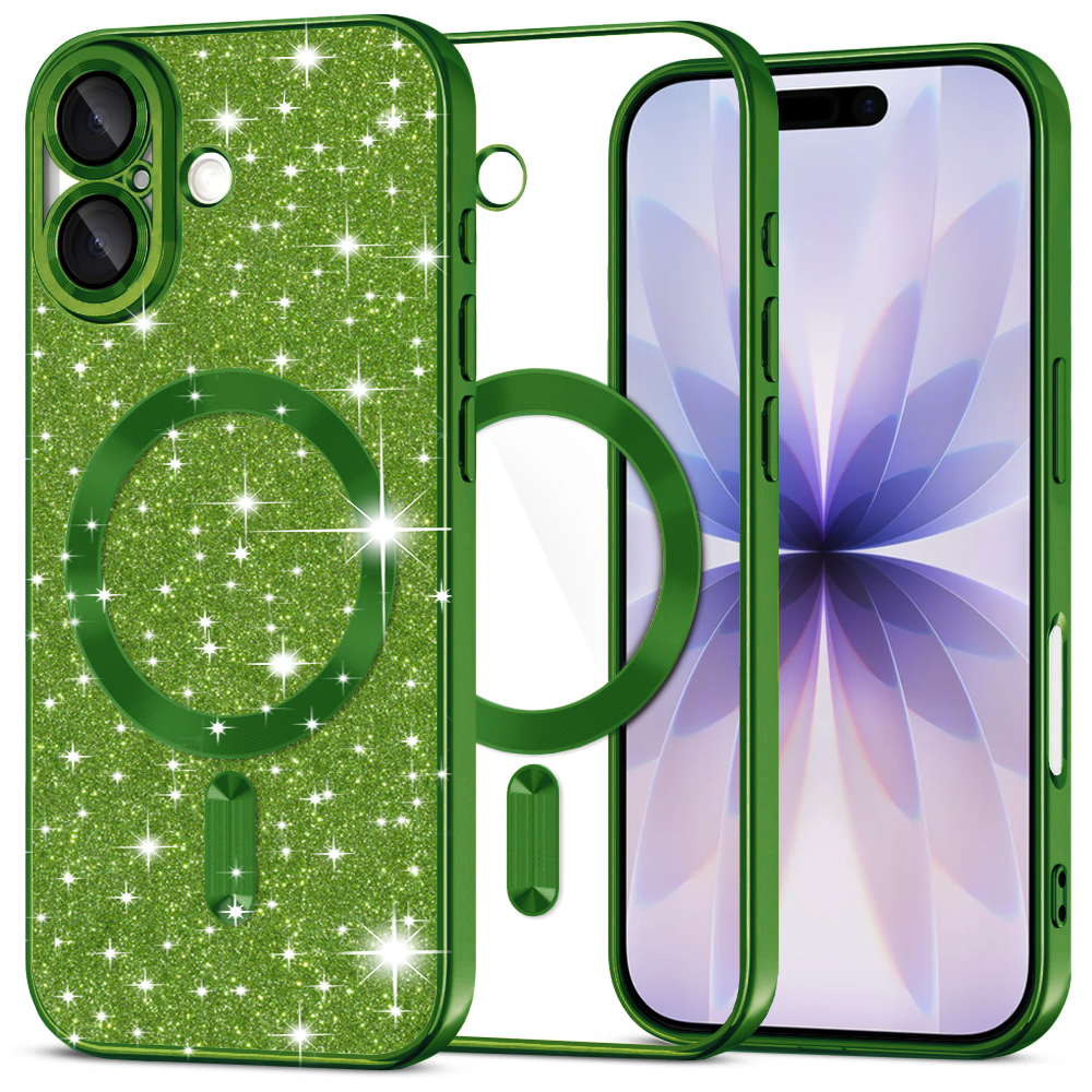 Калъф за iPhone 17 - Techsuit Luxury Glitter MagSafe - Deep Зелен