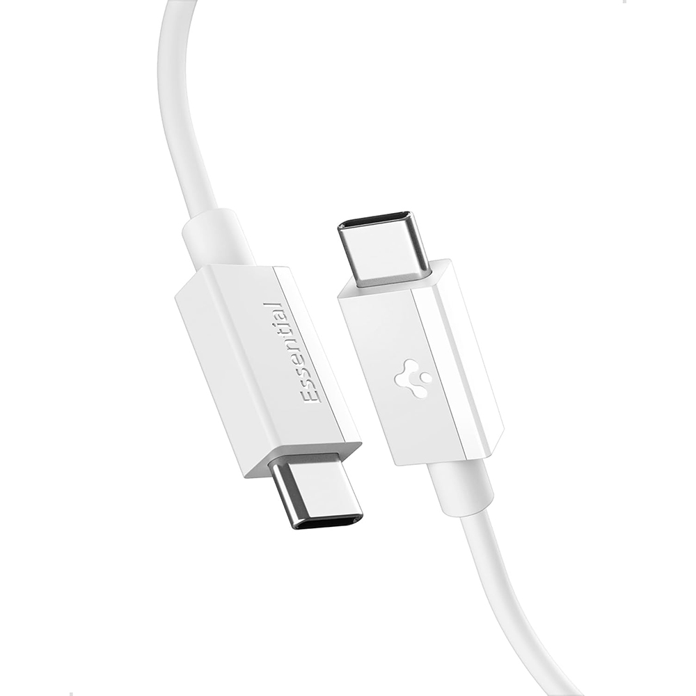 Кабел Type-C, 60W, 480Mbps - Spigen Essential EB6015CC (ACA10416) - Бял