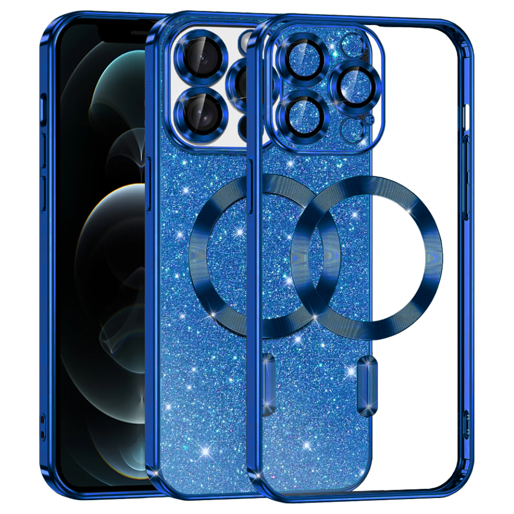 Калъф за iPhone 12 Pro - Techsuit Luxury Glitter MagSafe - Deep Син
