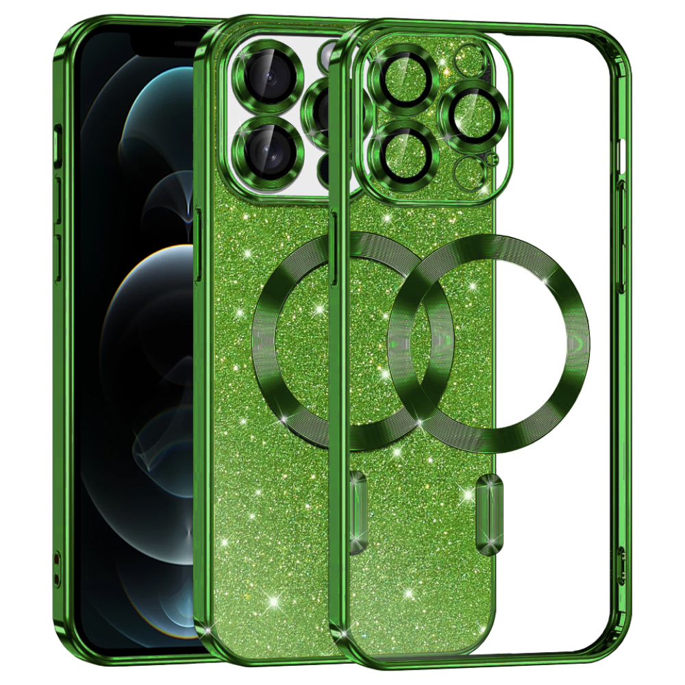 Калъф за iPhone 12 Pro - Techsuit Luxury Glitter MagSafe - Deep Зелен