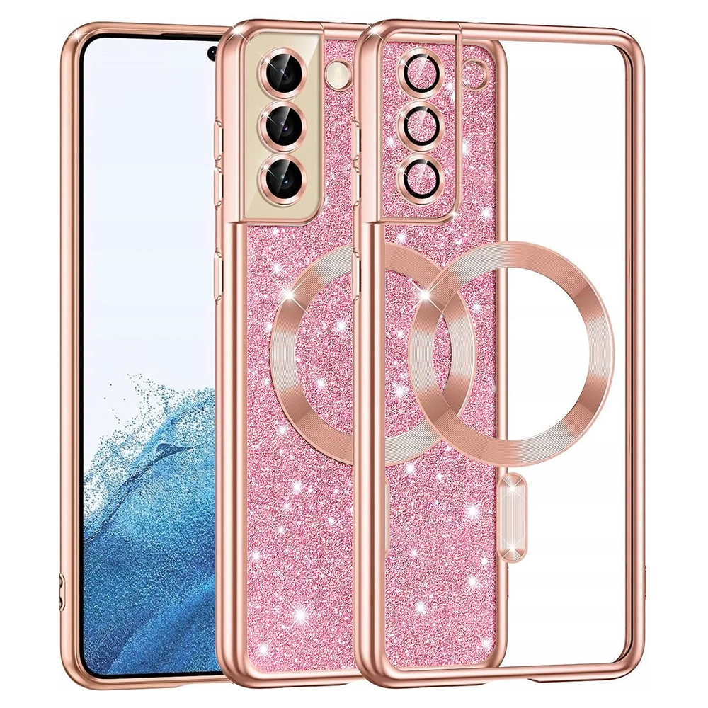 Калъф за Samsung Galaxy S21 5G - Techsuit Luxury Glitter MagSafe - Розово злато