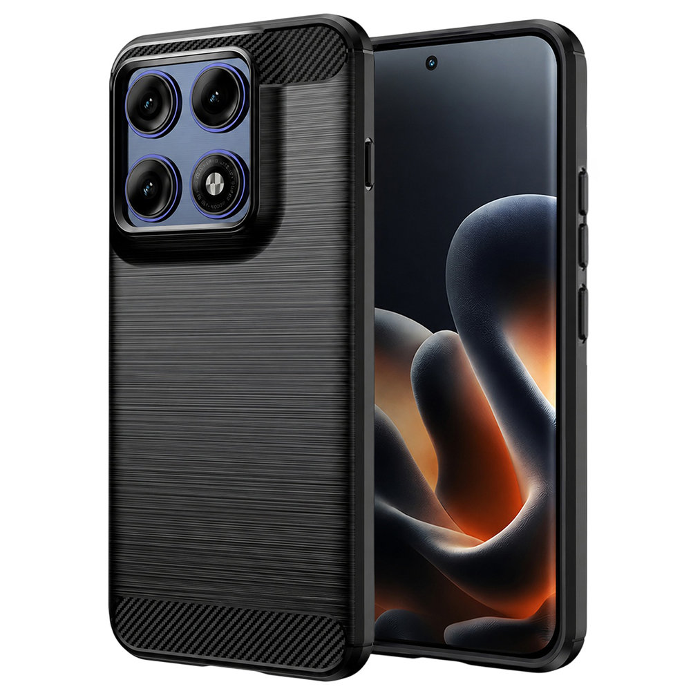 Калъф за Motorola Edge 70 Pro - Techsuit Carbon Silicone - Черен