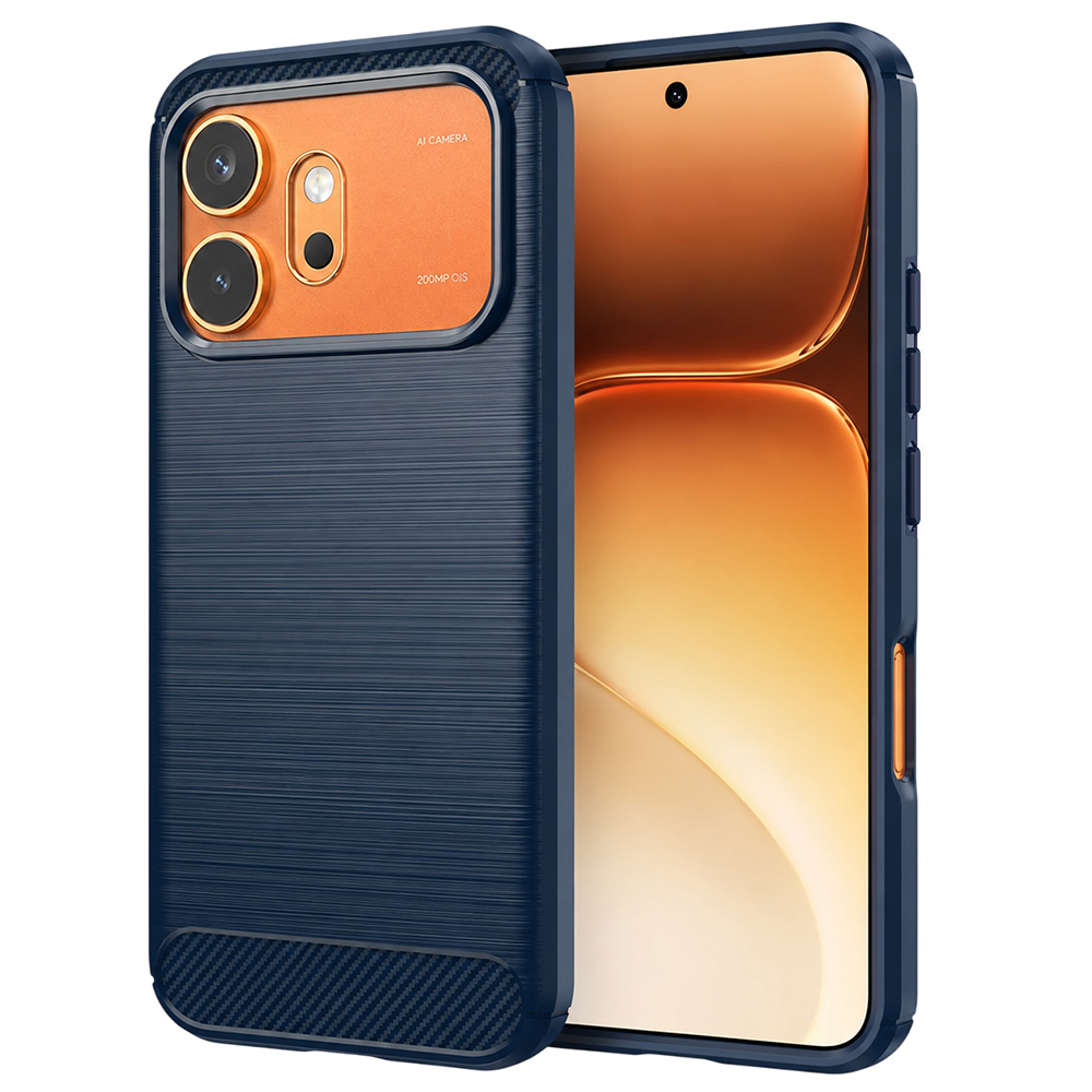 Калъф за Honor 600 / 600 Pro - Techsuit Carbon Silicone - Син