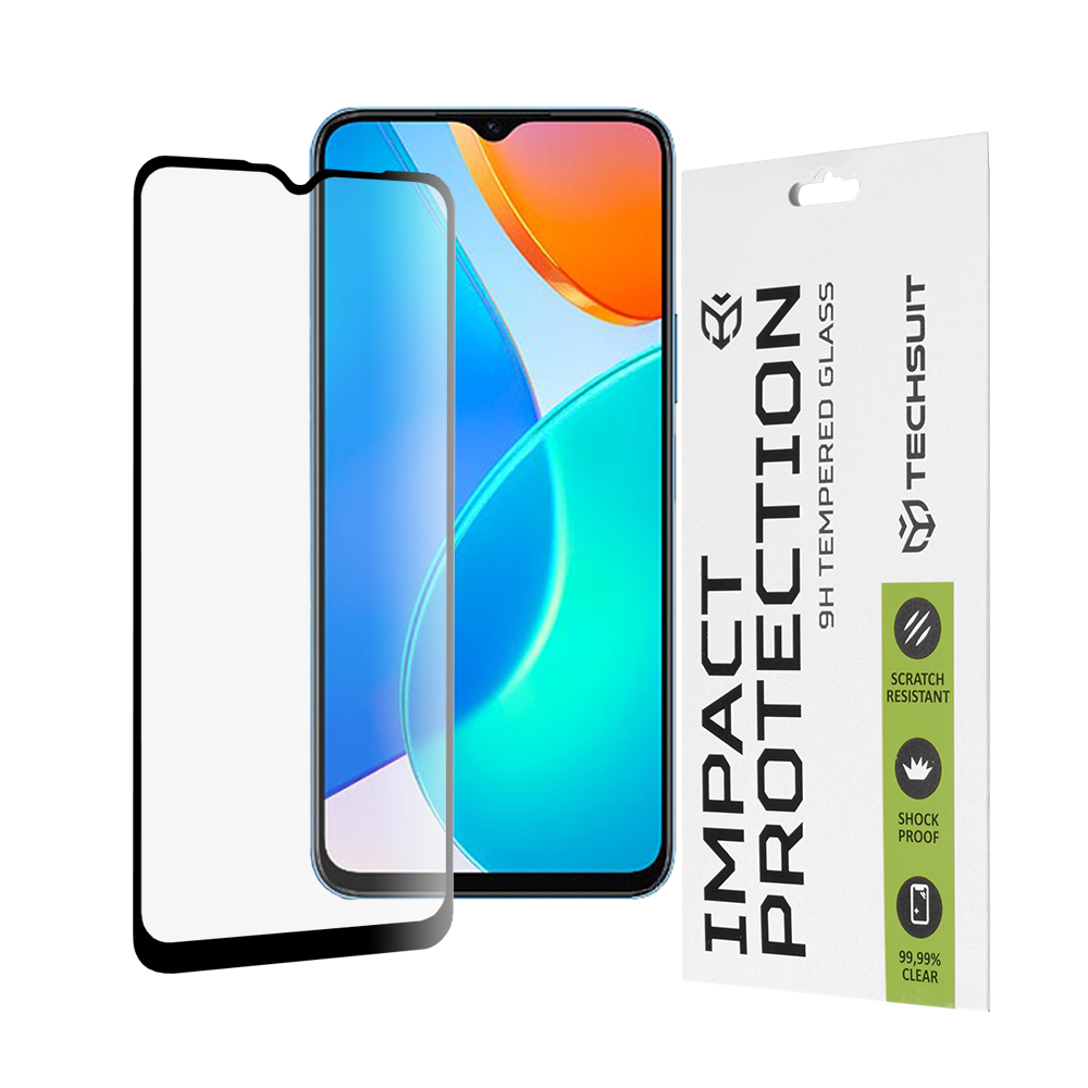 Капак за Honor X6 / X8 5G / 70 Lite - Techsuit 111D Full Cover / Full Glue Glass - Черен