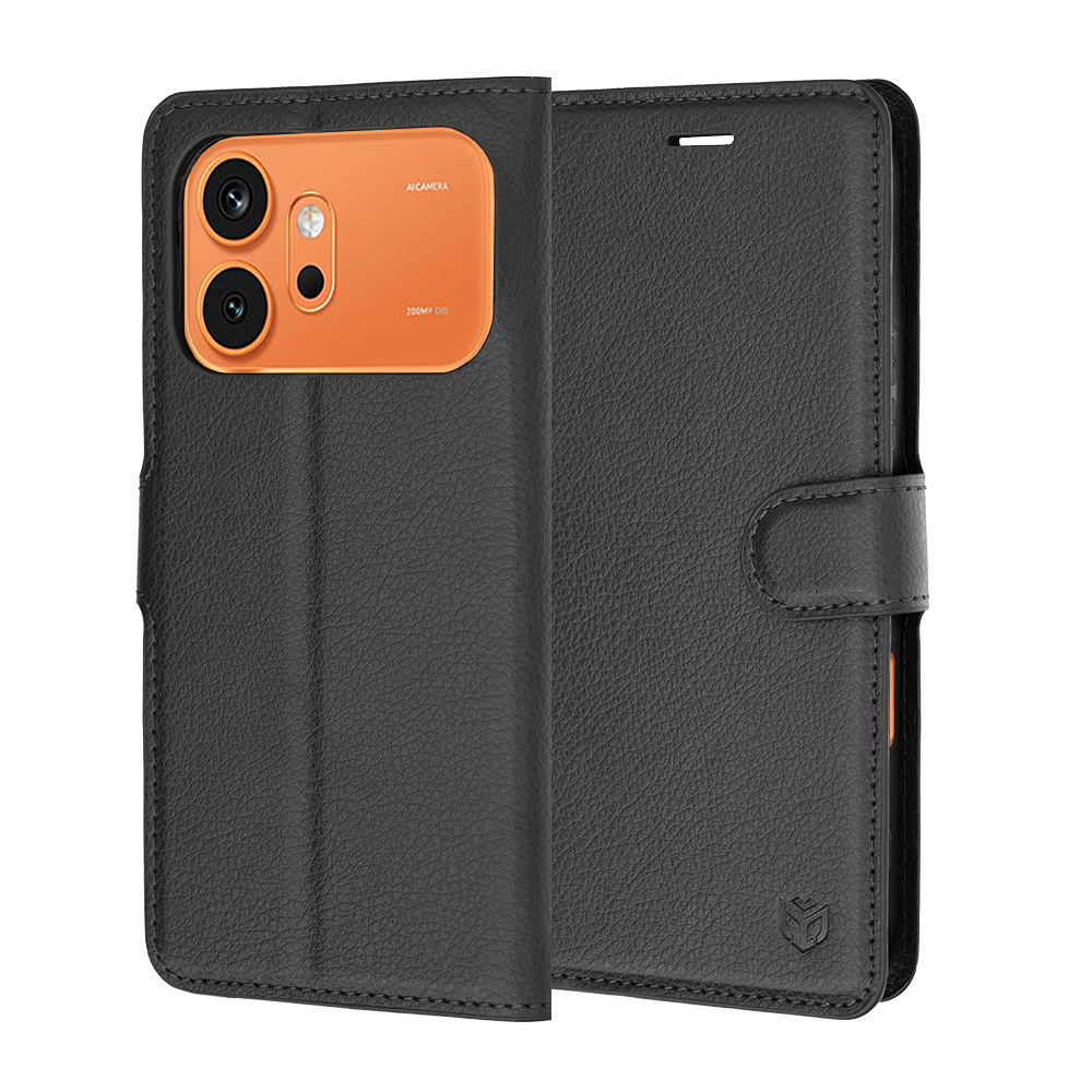 Калъф за Honor 600 / 600 Pro - Techsuit Leather Folio - Черен