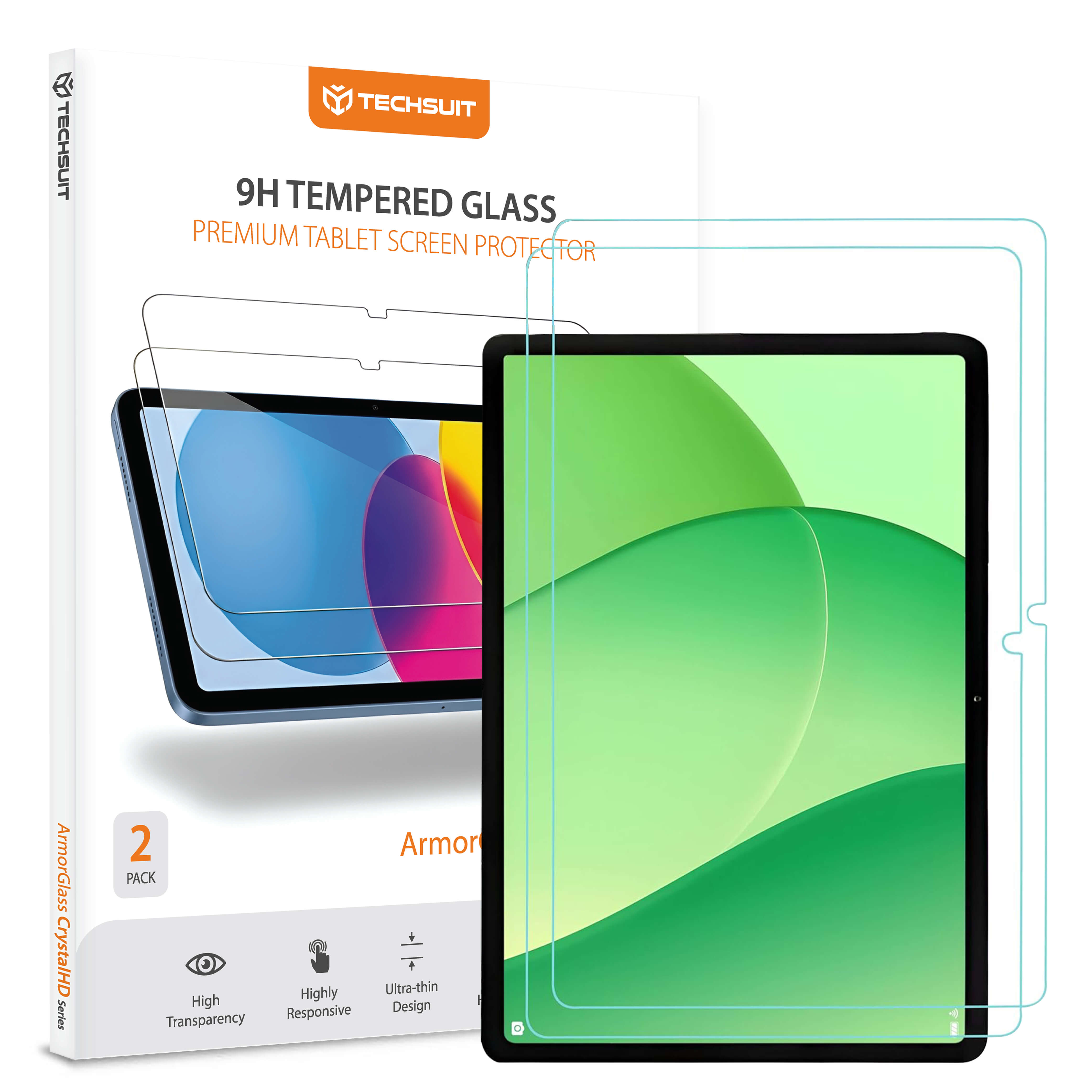 Капак за Oppo Pad SE 11 / OnePlus Pad Lite (комплект 2) - Techsuit ArmorGlass CrystalHD - Прозрачен