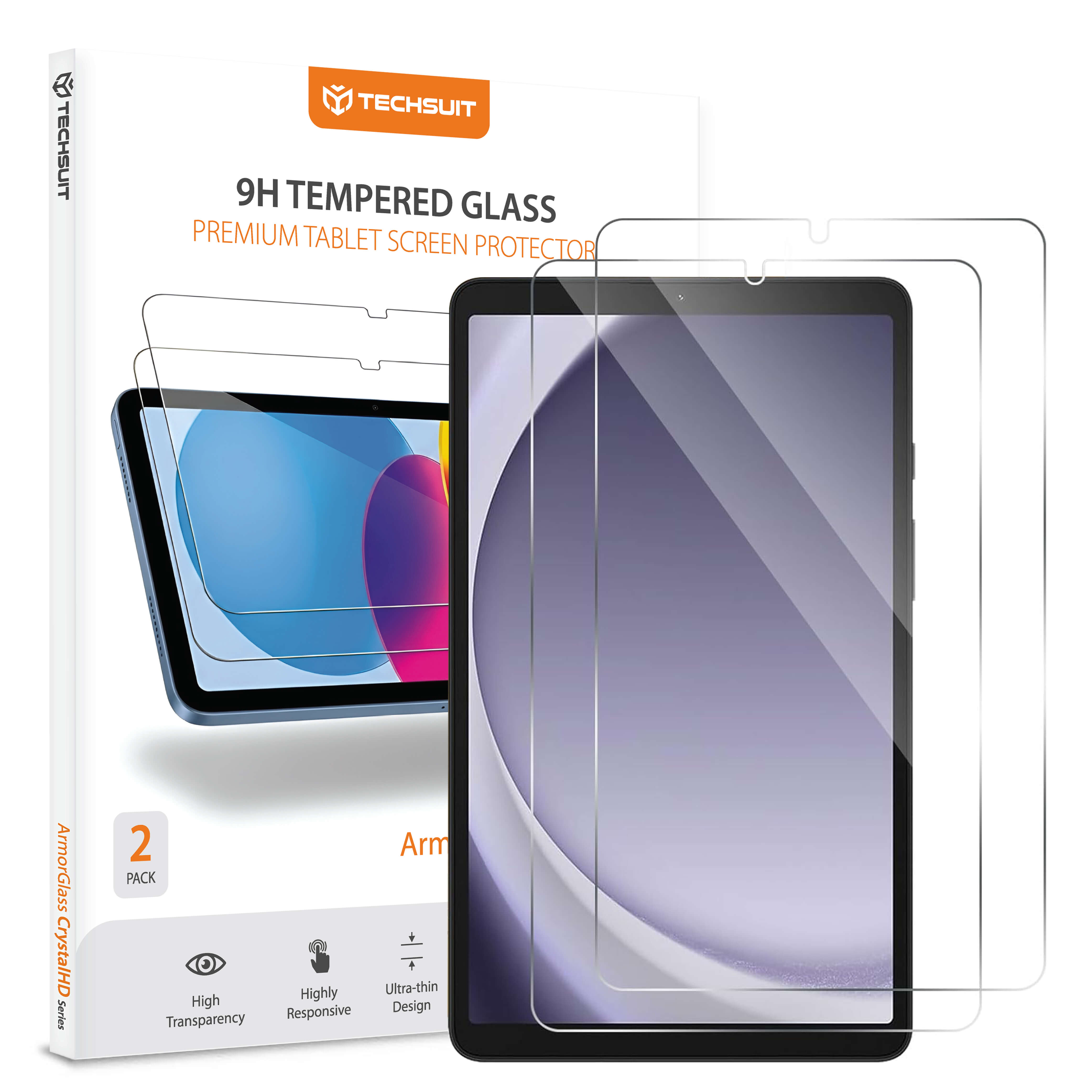 Калъф за Samsung Galaxy Tab A9 / A11 (комплект 2) - Techsuit ArmorGlass CrystalHD - Прозрачен
