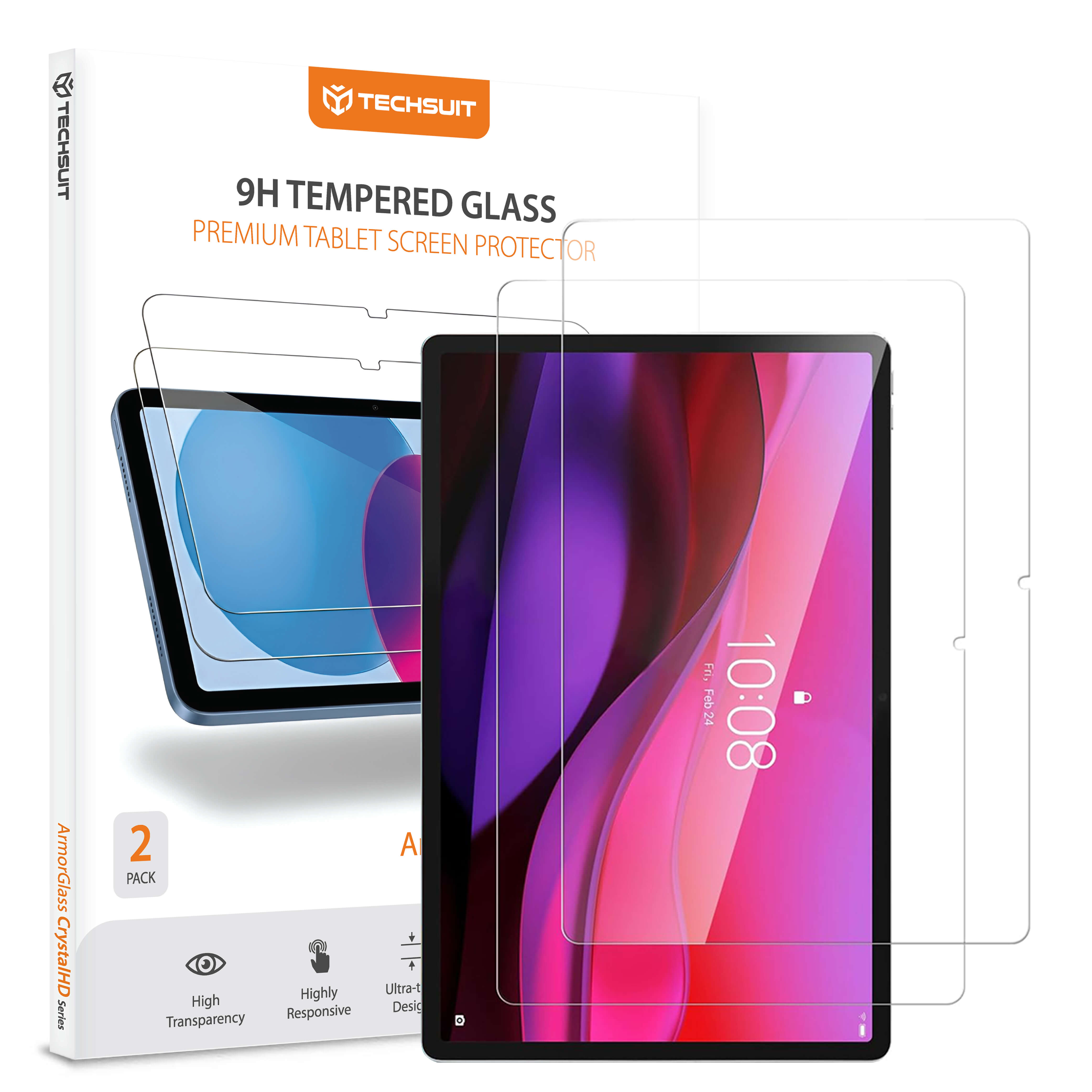 Капак за Lenovo Yoga Tab Plus 12.7 (комплект от 2) - Techsuit ArmorGlass CrystalHD - Прозрачен