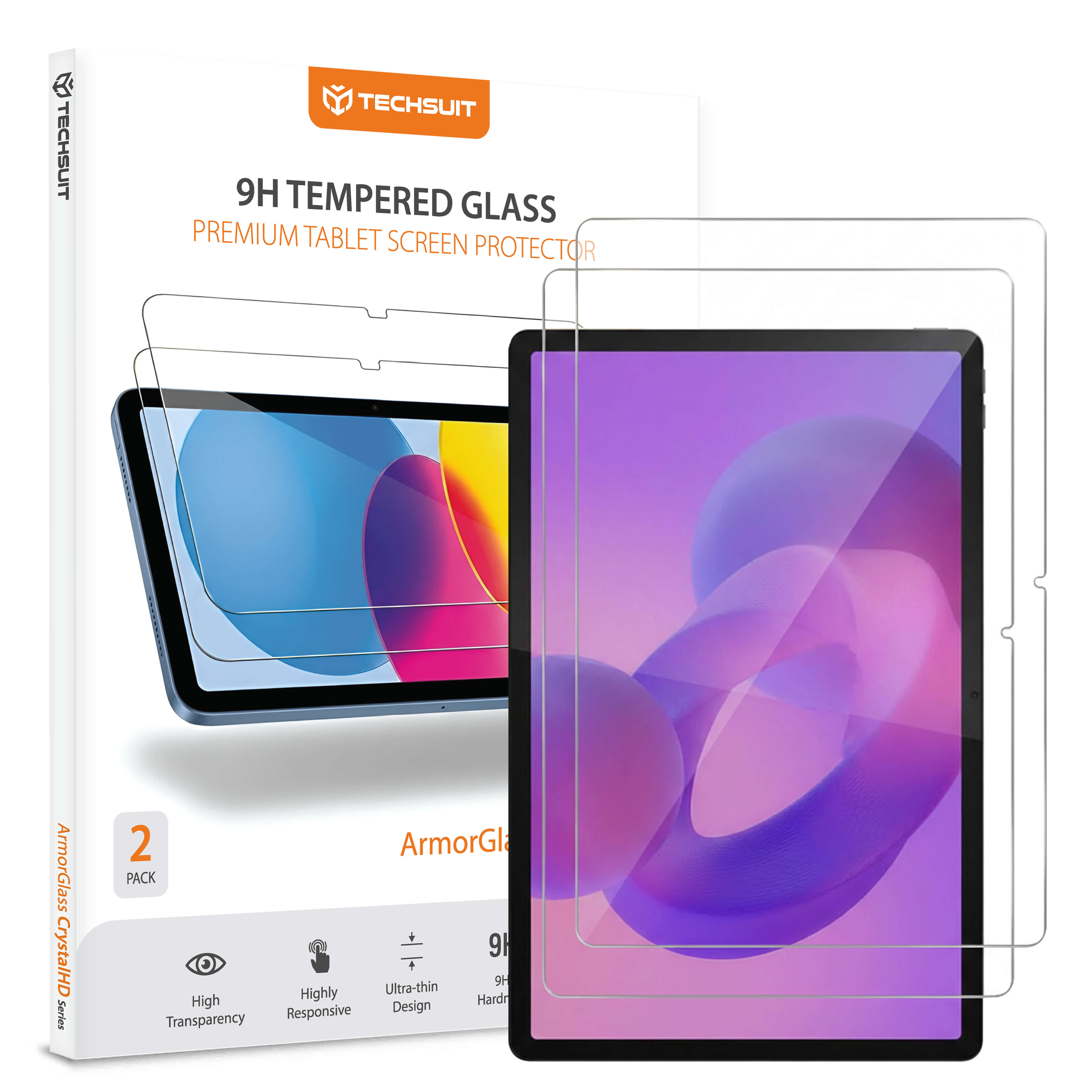 Калъф за Lenovo Idea Tab Pro 12.7 (2025) (комплект 2) - Techsuit ArmorGlass CrystalHD - Прозрачен