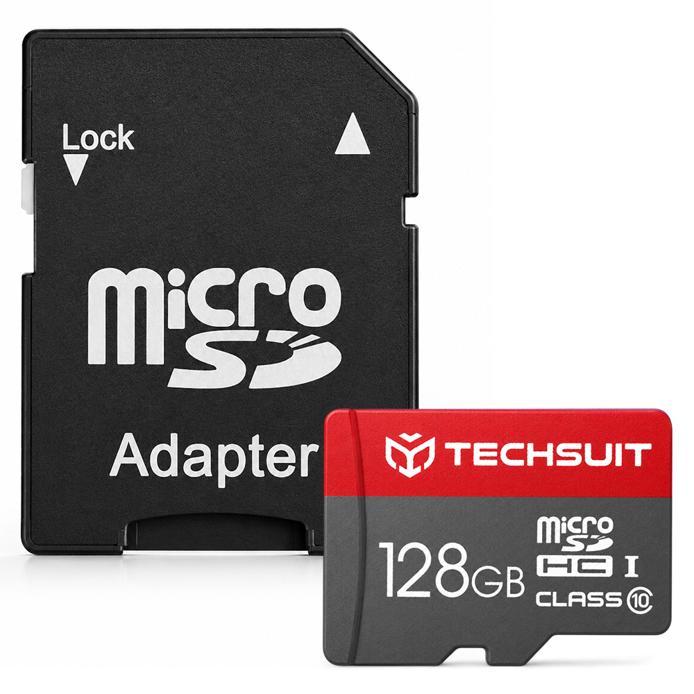 Карта с памет MicroSDHC 128GB - Techsuit THCM26 (THCM269128) - Червена