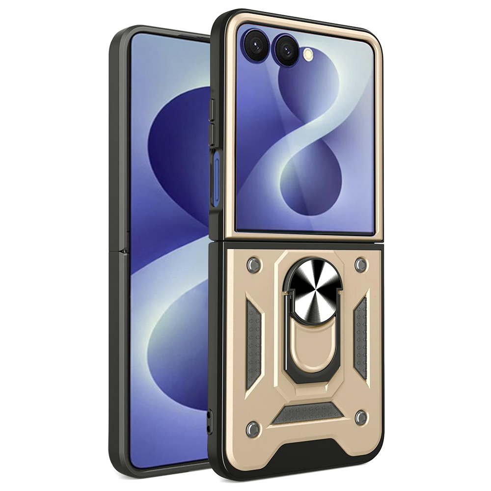 Калъф за Samsung Galaxy Z Flip8 - Techsuit CamShield Series - златен