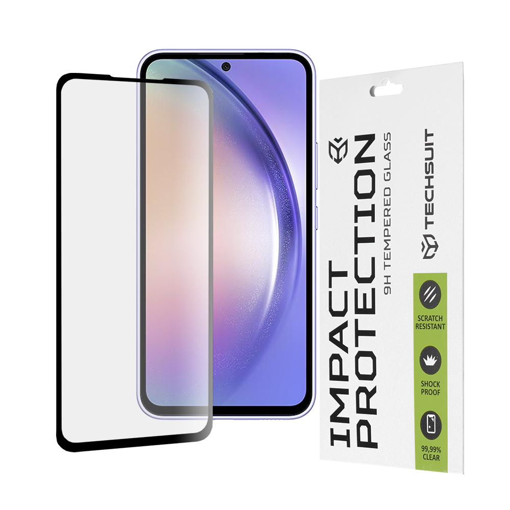 Капак за Samsung Galaxy A54 - Techsuit 111D Full Cover / Full Glue Glass - Черен