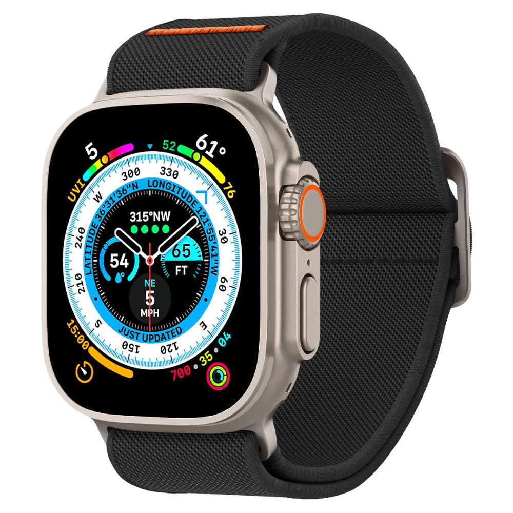 Каишка за Apple Watch 1/2/3/3/4/4/5/5/5/6/6/7/8/7/8/9/10/SE/SE 2/Ultra/Ultra 2/Ultra 3 (42/44/45/46/49mm) - Spigen Fit Lite Ultra (AMP05983) - Черен