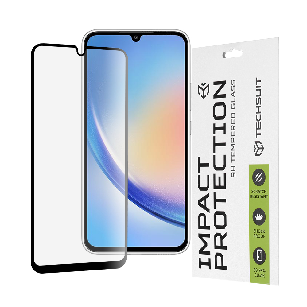 Калъф за Samsung Galaxy A34 5G - Techsuit 111D Full Cover / Full Glue Glass - Черен