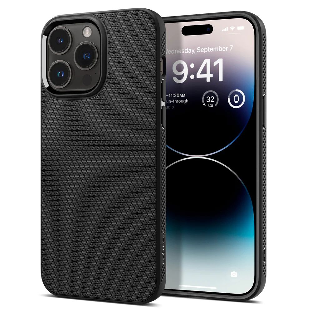Калъф за iPhone 14 Pro - Spigen Liquid Air (ACS04957) - Черен мат