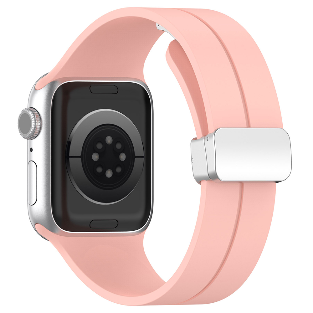 Каишка за Apple Watch 1/2/3/3/4/4/5/5/5/6/6/7/8/7/8/9/9/10/11/SE/SE 2/SE 3/Ultra/Ultra/Ultra 2/Ultra 3 (42/44/45/46/49/49 мм) - Каишка за часовник Techsuit (W011) - Розов