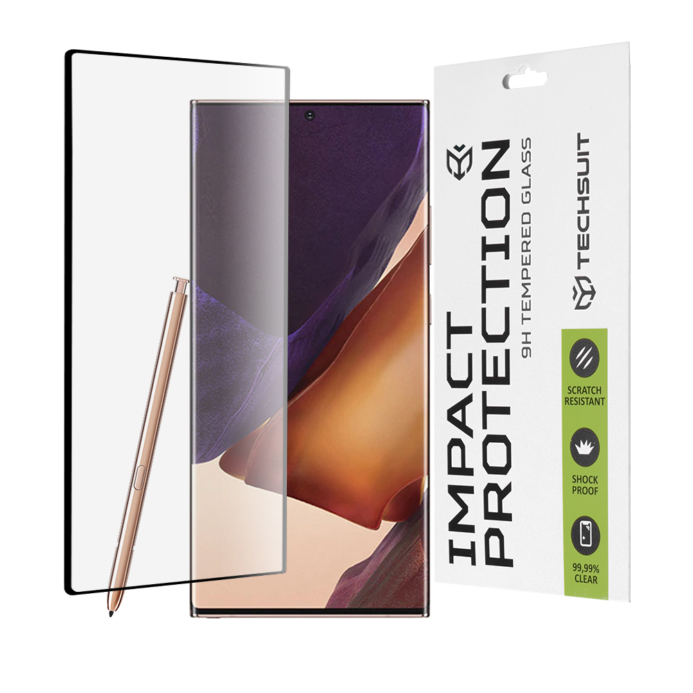 Капак за Samsung Galaxy Note 20 Ultra - Techsuit 111D Full Cover / Full Glue Glass / 3D Curved Screen - Черен