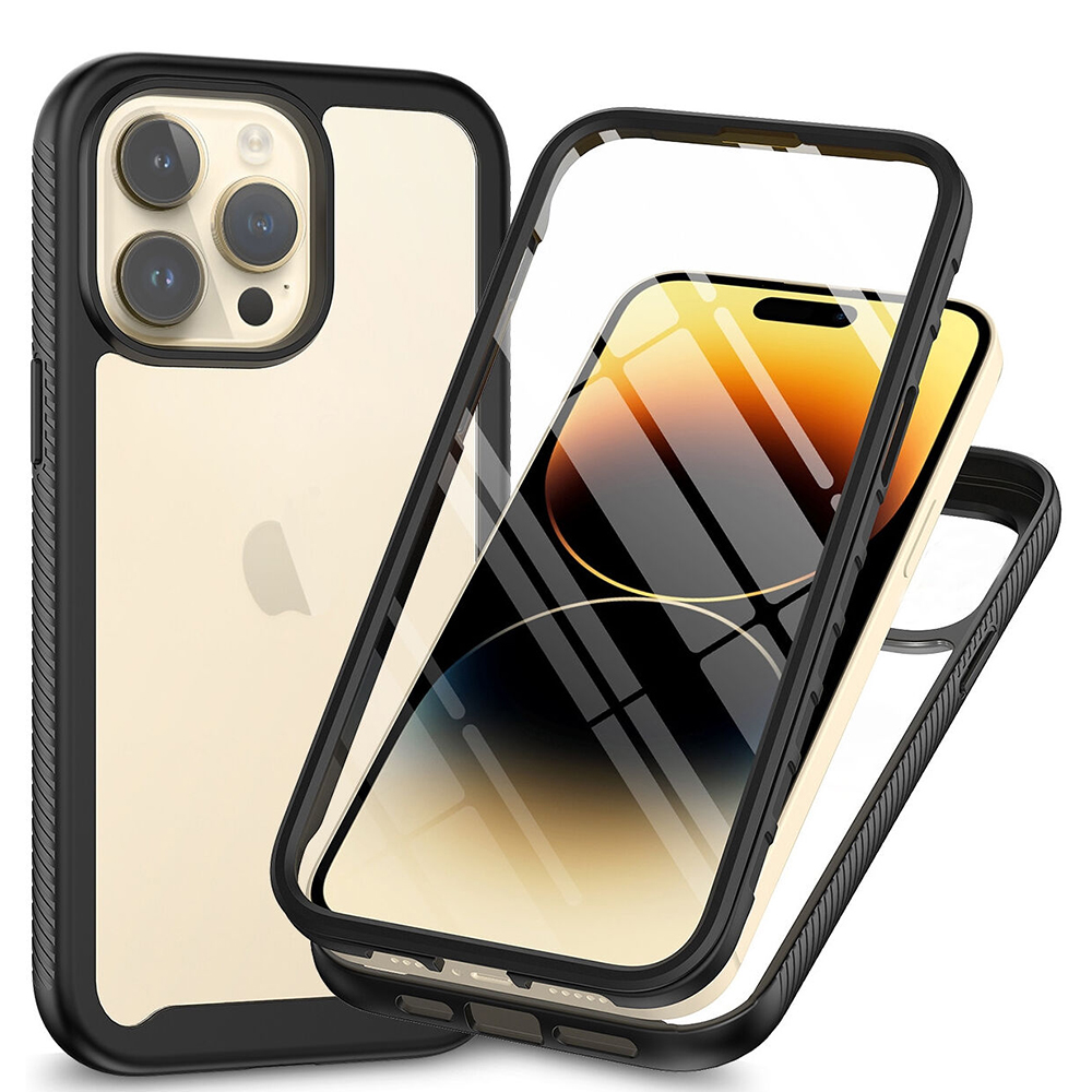 Калъф за iPhone 15 Pro + калъф - Techsuit Defense360 Pro - Черен