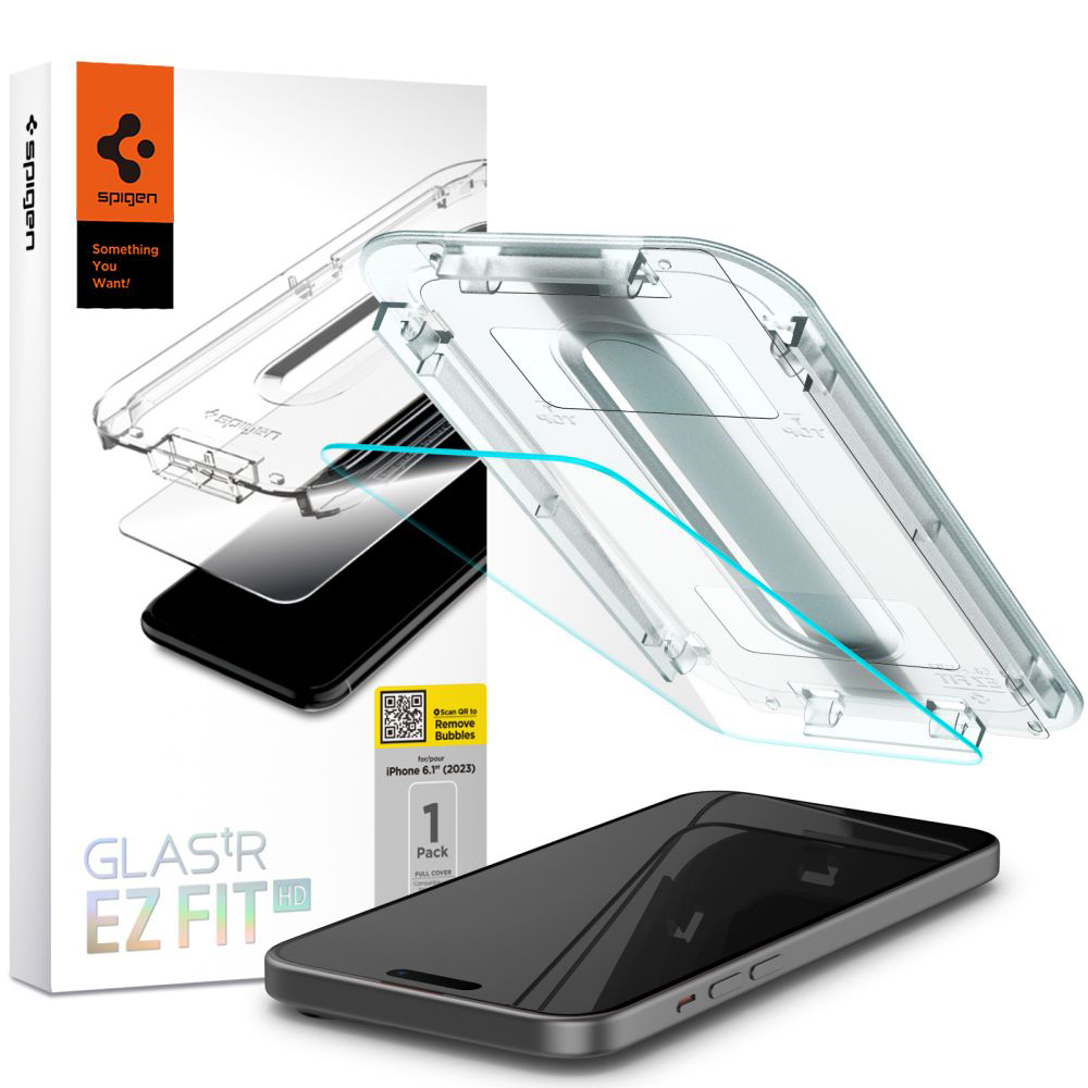 Калъф за iPhone 15 - Spigen Glas.tR EZ FIT HD (AGL06907) - Прозрачен