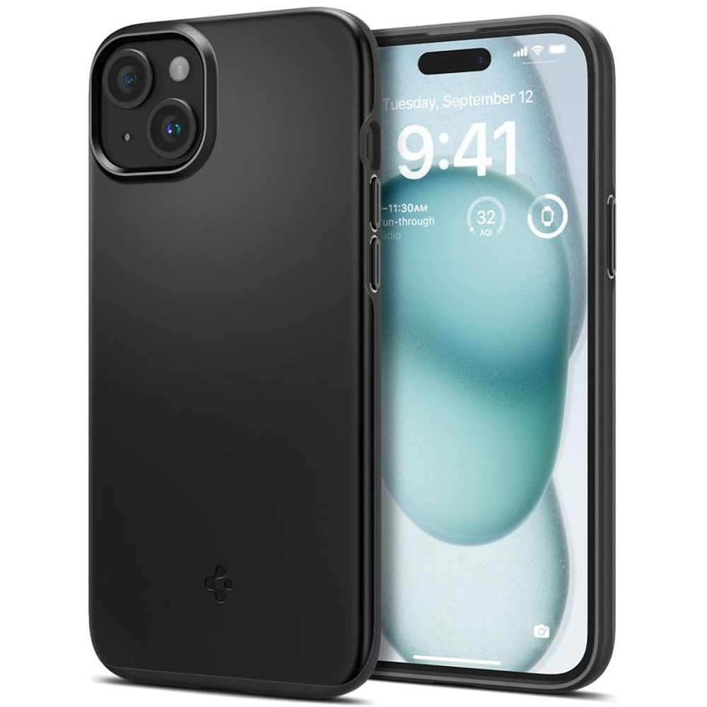 Калъф за iPhone 15 - Spigen Thin Fit (ACS06776) - Черен