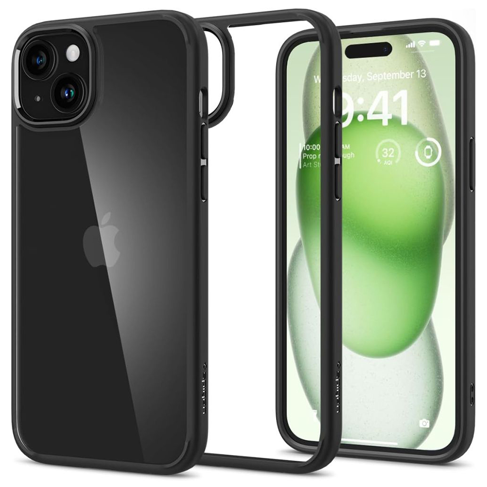 Калъф за iPhone 15 Plus - Spigen Ultra Hybrid (ACS06657) - Черен мат