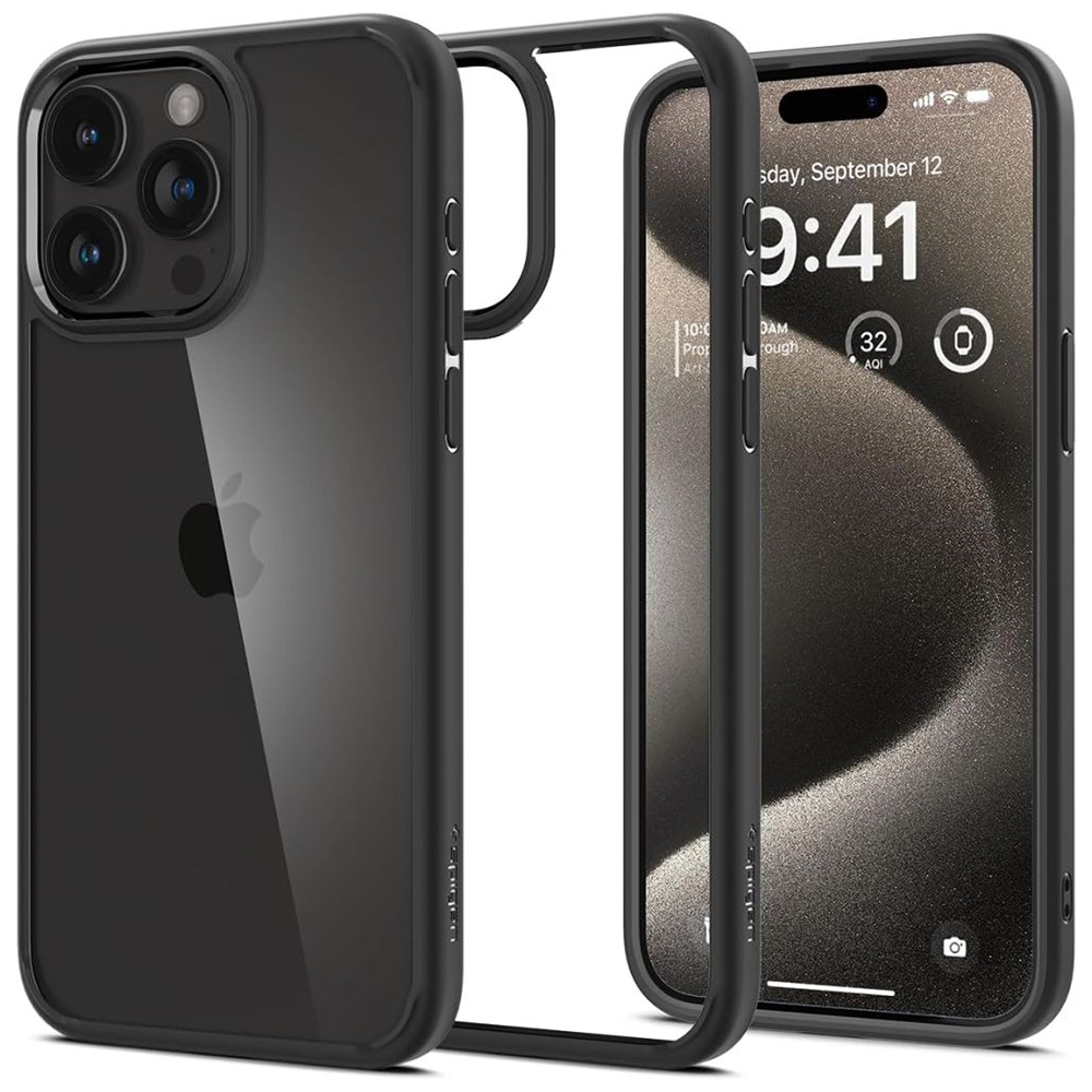 Калъф за iPhone 15 Pro - Spigen Ultra Hybrid (ACS06713) - Черен мат